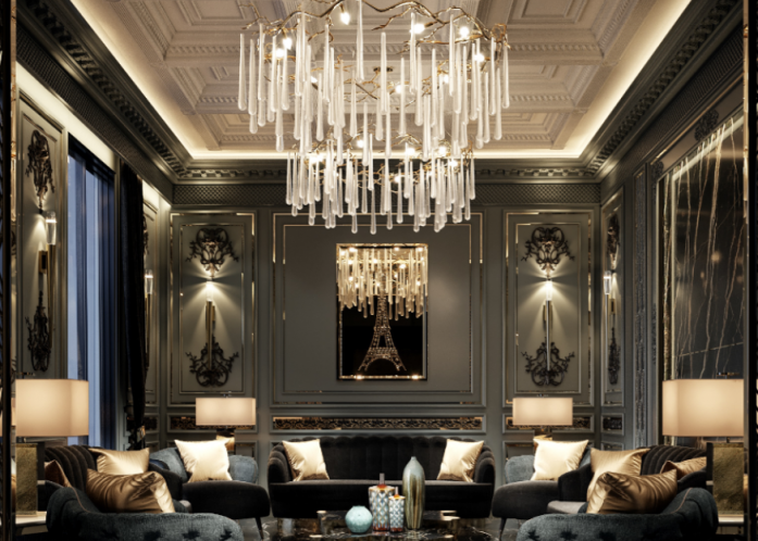 25 Desain Dinding Ruang Tamu Mewah